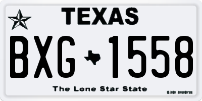 TX license plate BXG1558
