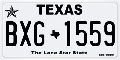 TX license plate BXG1559
