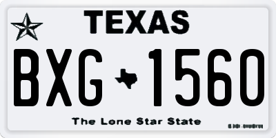 TX license plate BXG1560