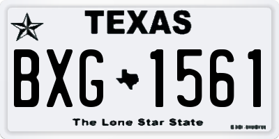 TX license plate BXG1561