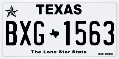 TX license plate BXG1563