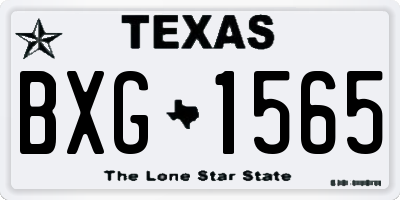 TX license plate BXG1565