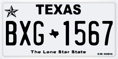 TX license plate BXG1567