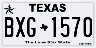 TX license plate BXG1570
