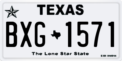 TX license plate BXG1571