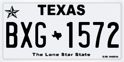 TX license plate BXG1572
