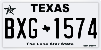 TX license plate BXG1574