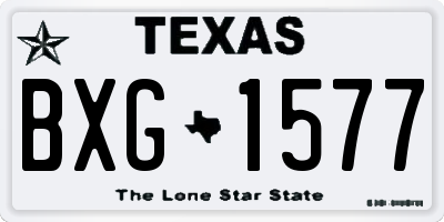 TX license plate BXG1577
