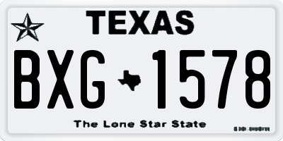 TX license plate BXG1578