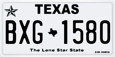 TX license plate BXG1580
