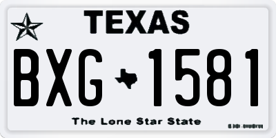 TX license plate BXG1581