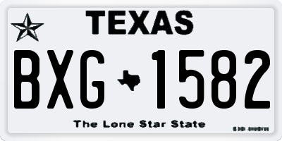 TX license plate BXG1582