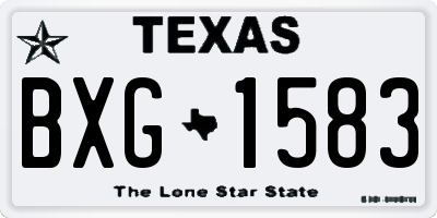 TX license plate BXG1583