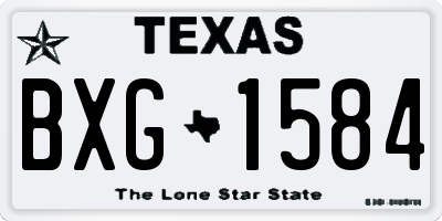 TX license plate BXG1584
