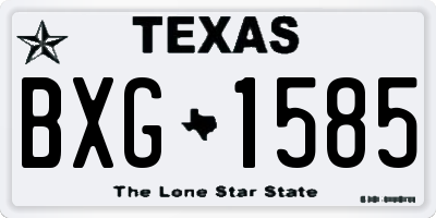 TX license plate BXG1585
