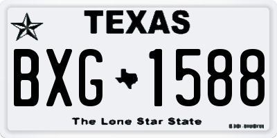 TX license plate BXG1588