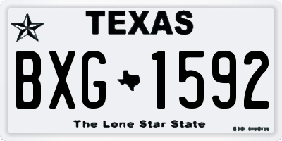 TX license plate BXG1592