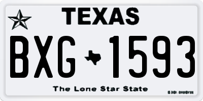 TX license plate BXG1593