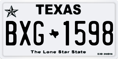 TX license plate BXG1598