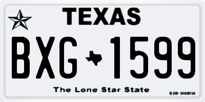 TX license plate BXG1599