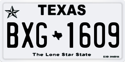 TX license plate BXG1609