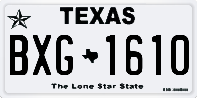 TX license plate BXG1610