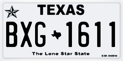 TX license plate BXG1611