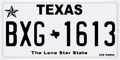 TX license plate BXG1613