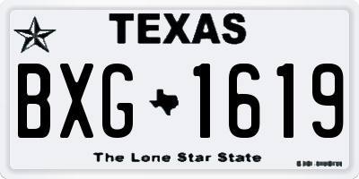 TX license plate BXG1619