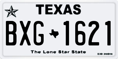 TX license plate BXG1621