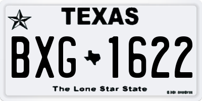 TX license plate BXG1622