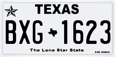 TX license plate BXG1623