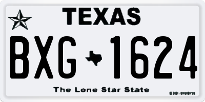 TX license plate BXG1624