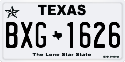 TX license plate BXG1626