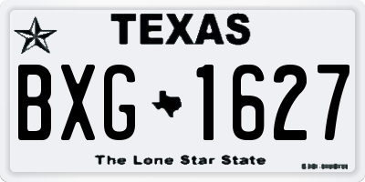 TX license plate BXG1627