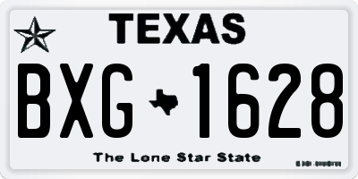 TX license plate BXG1628