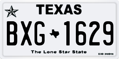 TX license plate BXG1629