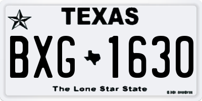 TX license plate BXG1630