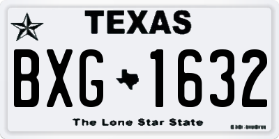 TX license plate BXG1632