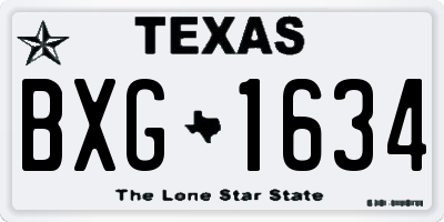 TX license plate BXG1634