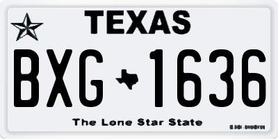 TX license plate BXG1636