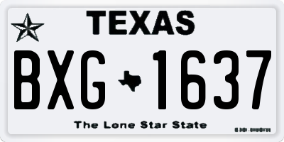 TX license plate BXG1637