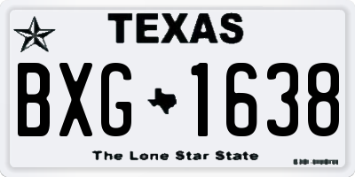 TX license plate BXG1638