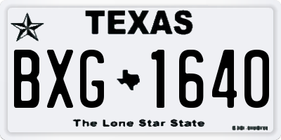 TX license plate BXG1640