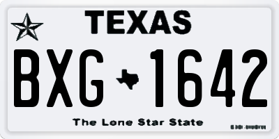 TX license plate BXG1642