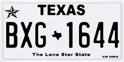 TX license plate BXG1644
