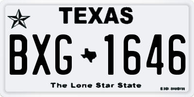 TX license plate BXG1646