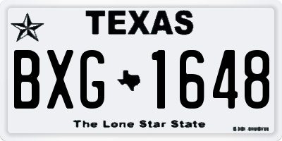 TX license plate BXG1648