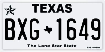 TX license plate BXG1649