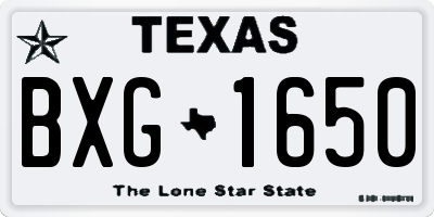 TX license plate BXG1650